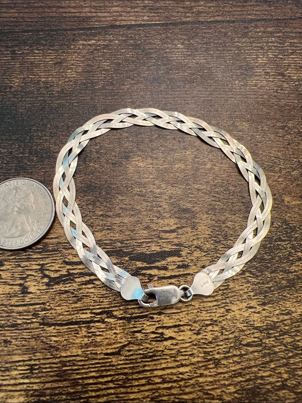 Sterling Silver Braided Chain Bracelet - Silver